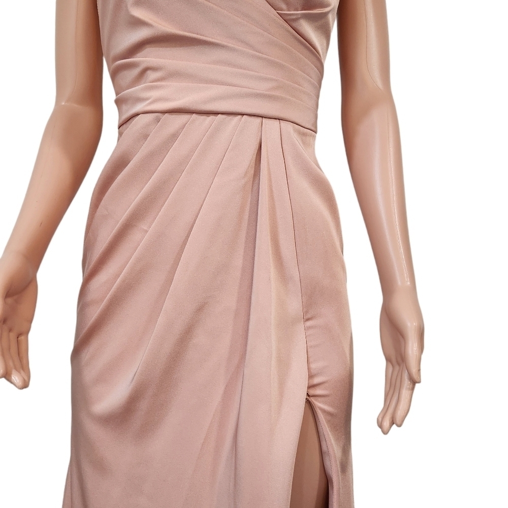 Amelia Couture 366 Beautiful Elegant Long Sleeveless Rose Gold dress Sz 6 - Picture 4 of 13